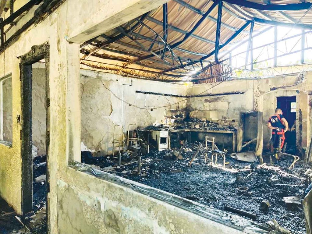 A property turned into ashes in the aftermath of a blaze at Purok Kaingin in Bacolod City's Barangay Punta Taytay, early yesterday morning. (BFP-Bacolod photo)