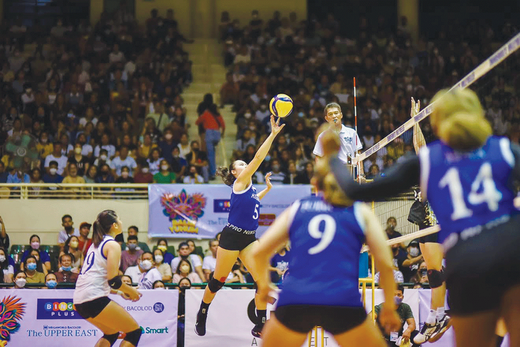 Ateneo de Manila University Blue Eagles’ Vanessa Gandler goes with a push shot (Photo courtesy of Grid Athletic Company)