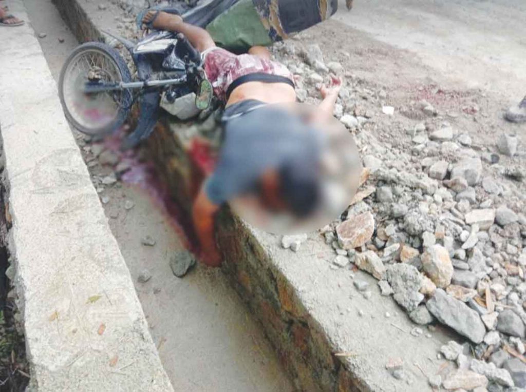 A motorcycle driver was dead on-the-spot after sustaining a gunshot wound to his head in a shooting incident in Negros Occidental’s Sipalay City on Wednesday, December 14. (Sipalay City PNP photo)