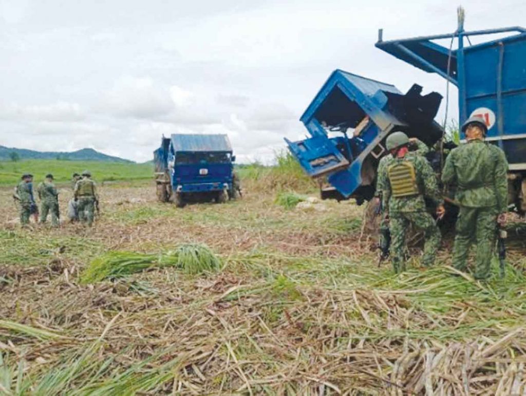 Police suspect the arson attack was perpetrated by members of the New People's Army. (Toboso PNP photo)