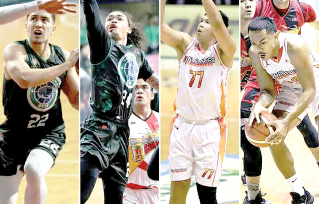 (Left to right) Javi Gomez de Liaño and Joshua Munzon are set to be shipped to NorthPort Batang Pier, while Kevin Ferrer and Mer Jesper Ayaay will move to Terrafirma Dyip. (PBA photos)