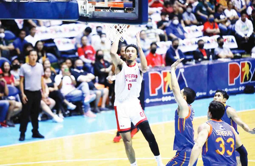 Rookie Jeremiah Gray delivered clutch baskets in Barangay Ginebra San Miguel Kings’ come-from-behind win over NLEX Road Warriors. (PBA photo)