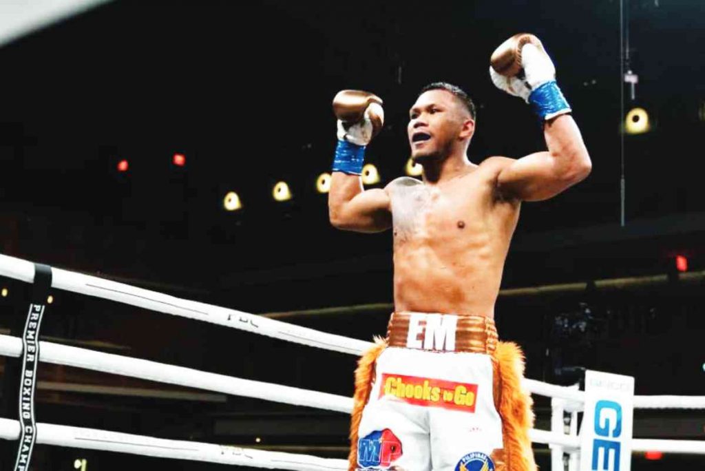 Filipino boxer Eumir Marcial knocked down Argentina's Ricardo Villalba twice en route to a second round technical knockout victory. (Ryan Hafey/Premier Boxing Champions/File photo)