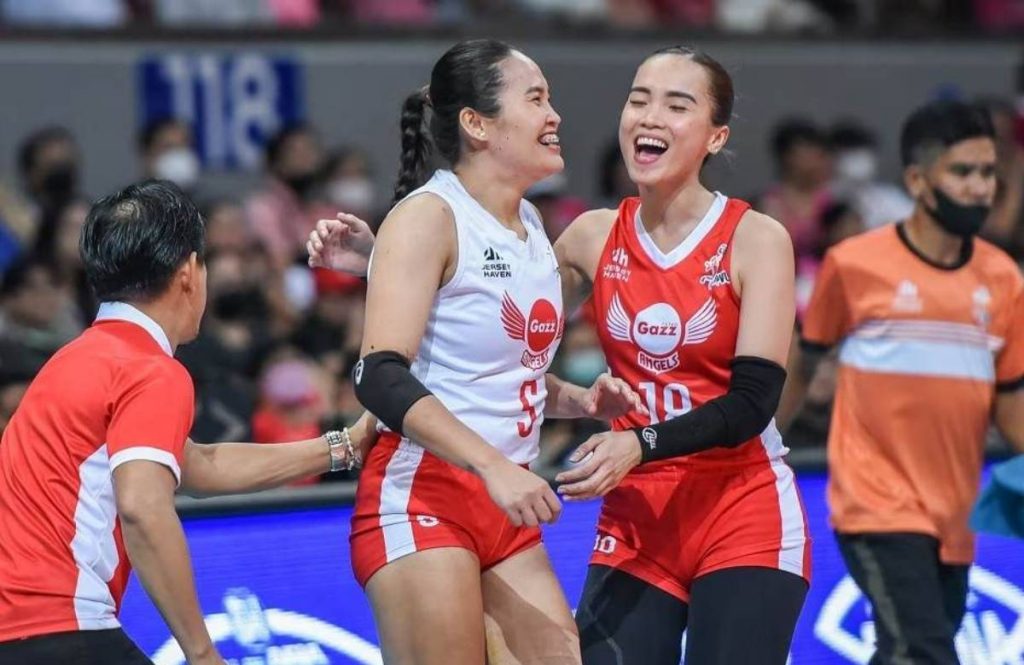 The PetroGazz Angels celebrate a point against the Creamline Cool Smashers. (PVL Media photo)