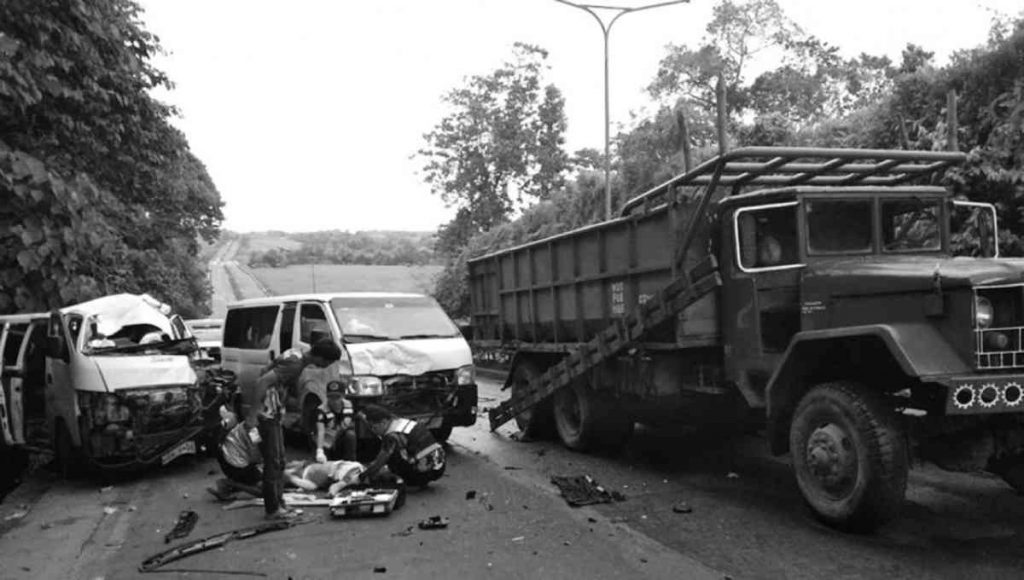 A driver died on the spot in a vehicular accident at Barangay Fabrica in Negros Occidental’s Sagay City on March 16, 2023. (Sagay City PNP photo)