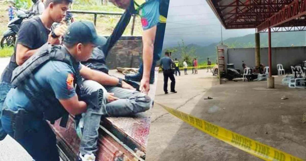 Negros Oriental Governor Roel Degamo attends to the beneficiaries of the Pantawid Pamilyang Pilipino Program at the entrance of his residential compound in Pamplona town when six gunmen entered the gate and killed him and eight others on Saturday morning, March 4, 2023. Authorities loaded one of the wounded individuals into a service vehicle following the incident.(Contributed photos)