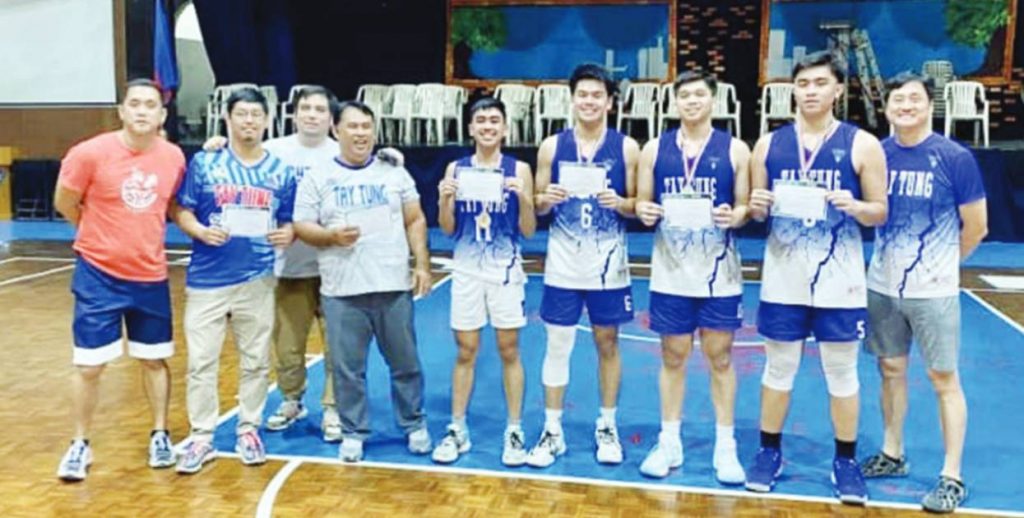 Members and coaches of the Bacolod Tay Tung secondary boys’ 3x3 team (Photo courtesy of Bacolod Tay Tung High School Facebook Page)