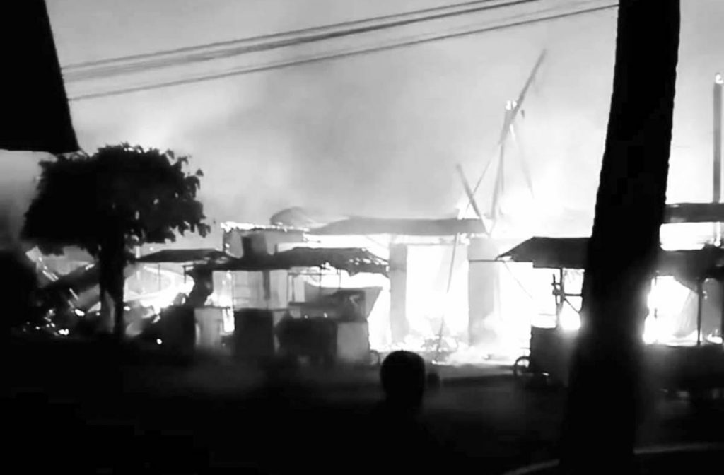 The Bureau of Fire Protection in Negros Occidental is still investigating the cause of the blaze at the Cabacungan Public Market in Negros Occidental’s La Castellana town early yesterday morning, April 10, 2023. (Contributed photo)