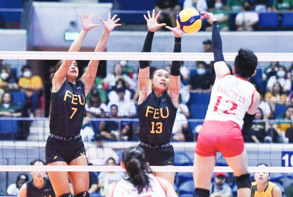 The Far Eastern University Lady Tamaraws recorded 23 blocks against the University of the East Lady Warriors. (UAAP Media photo)