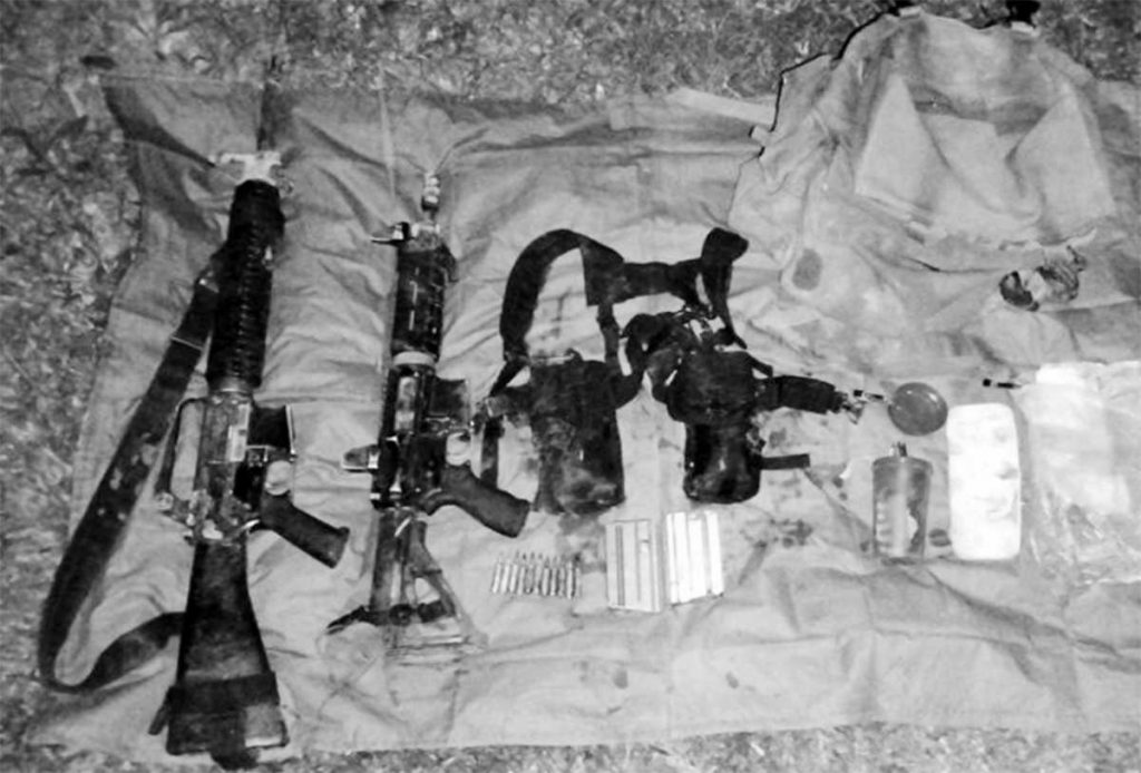 The two high-powered firearms were recovered by troops of the Philippine Army’s 94th Infantry Battalion after a clash with New People’s Army rebels at Barangay Hilamonan in Negros Occidental’s Kabankalan City on Thursday night, May 11, 2023. (Philippine Army photo)