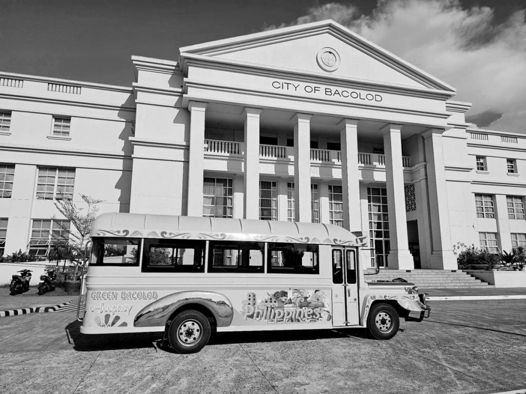 Photo shows the proposed e-jeepney unit brought by a China-based company to Bacolod City for a trial run. The unit will be tested by local transport operators to determine its suitability as a means of public transportation in the city. (Bacolod City PIO photo)