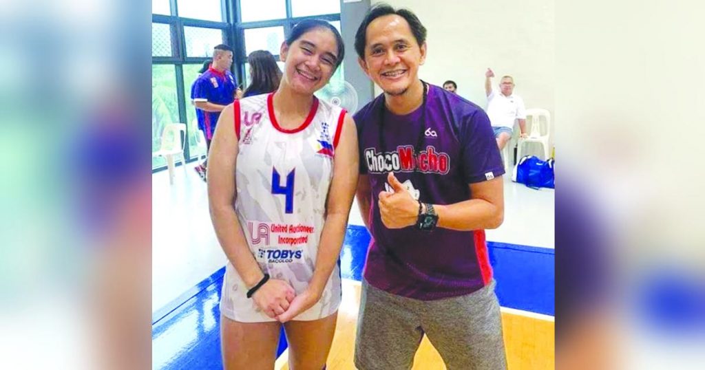 Katherine Shaine Cortez and Ateneo Blue Eagles head coach Oliver Almadro (Photo courtesy of Jose Montalbo)