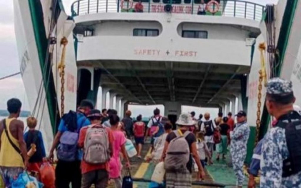 The group of 77 Badjaos who traveled back from Iloilo City to Bacolod City last weekend on board a roll-on, roll-off vessel from the port of Dumangas in Iloilo province en route to Negros Oriental’s Dumaguete City, where they traveled going to Zamboanga City. A batch of 54 Badjaos will also be transported from Bacolod back to Mindanao in the coming days. (Iloilo City Mayor Jerry Treñas photo)