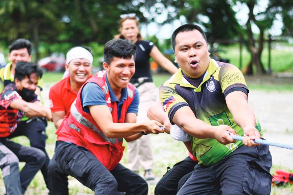 The Bacolod City Rescuelympics, which promotes disaster resilience and emphasizes the importance of a united community in times of crisis, was participated by city barangay officials and the Bureau of Fire Protection-Bacolod at the City Government Center grounds yesterday, July 28, 2023. (Bacolod PIO photo)