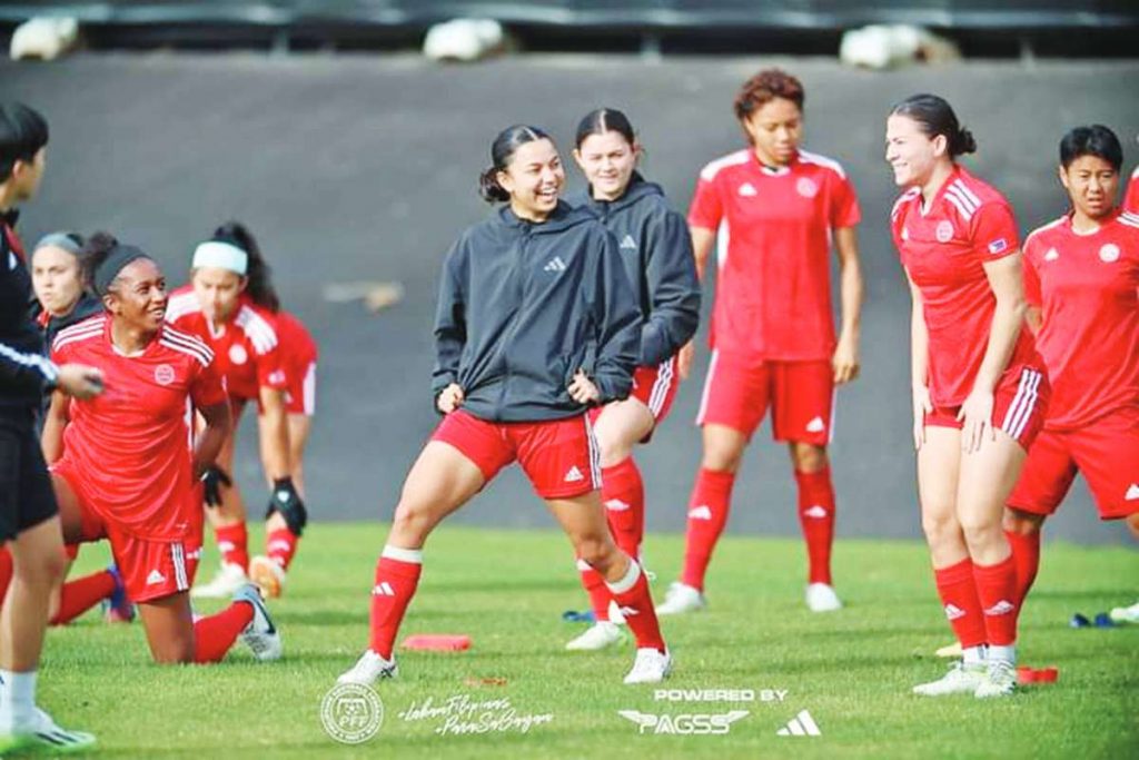 The Philippine women's football team training ahead of their match against New Zealand today, July 25, 2023. (PWFT photo)