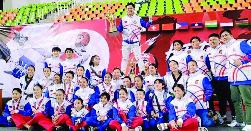 Members of the Iloilo MVP Taekwondo Gym rejoice following their success in the 2023 Heroes Taekwondo International Championship in Thailand. (Photo courtesy of Mark Pinggol)