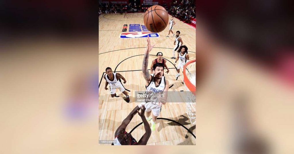 Kai Sotto of Orlando Magic with a putback during their game against Portland Trail Blazers. (Getty Images)