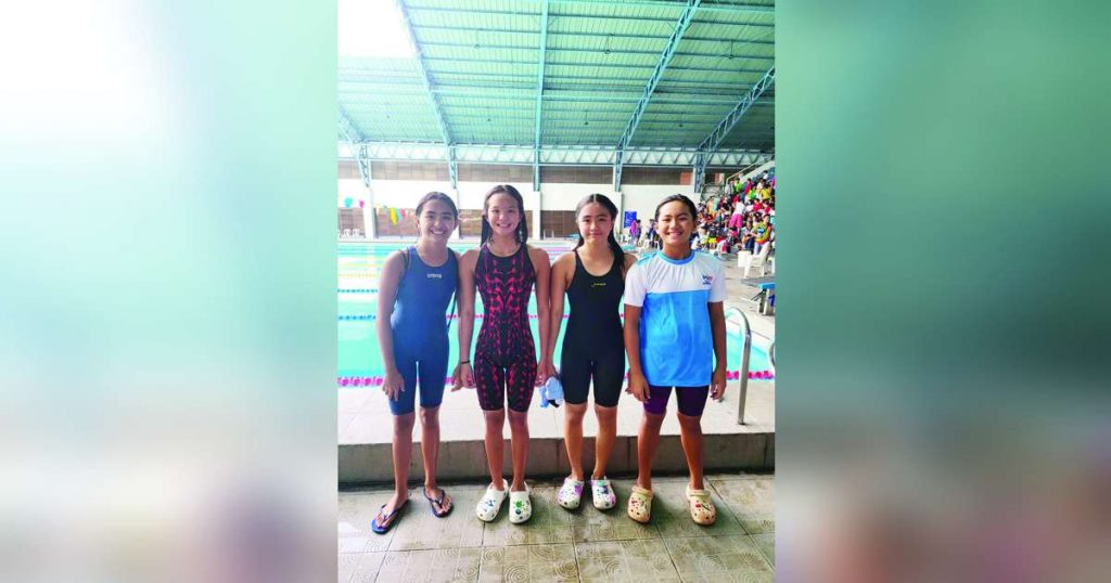 Members of Western Visayas elementary girls swimming relay team (Photo courtesy of Jose Montalbo)