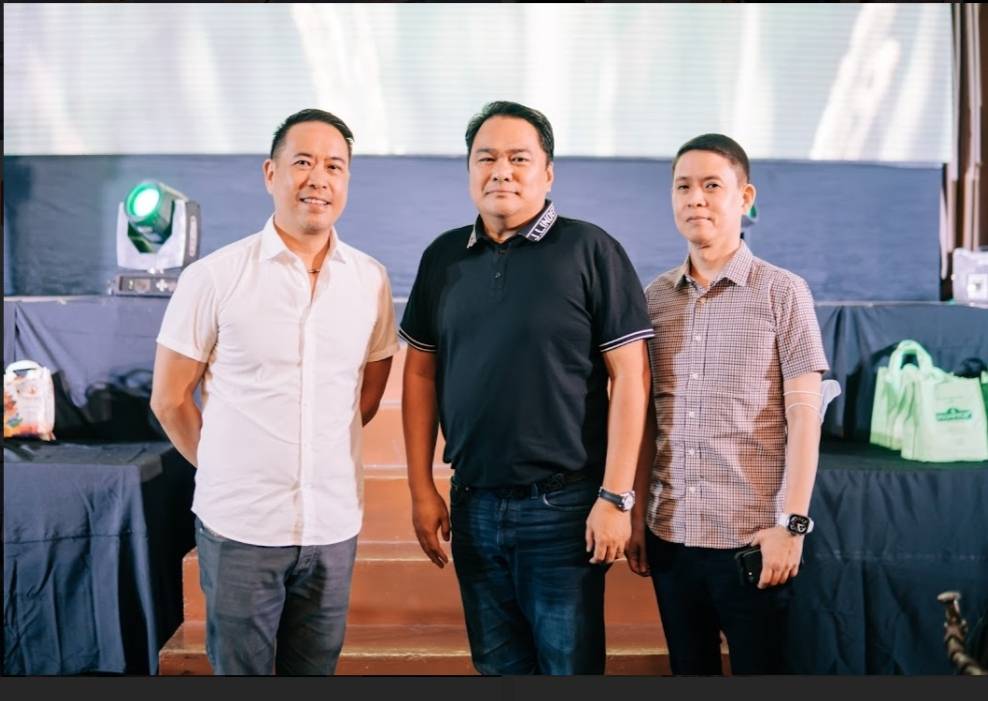 (From left) CM & Sons Food Products Inc. president and CEO Jonathan Lo, Bacolod City Lone District’s Congressman Greg Gasataya, and Grace Pharmacy owner Ian Lo.