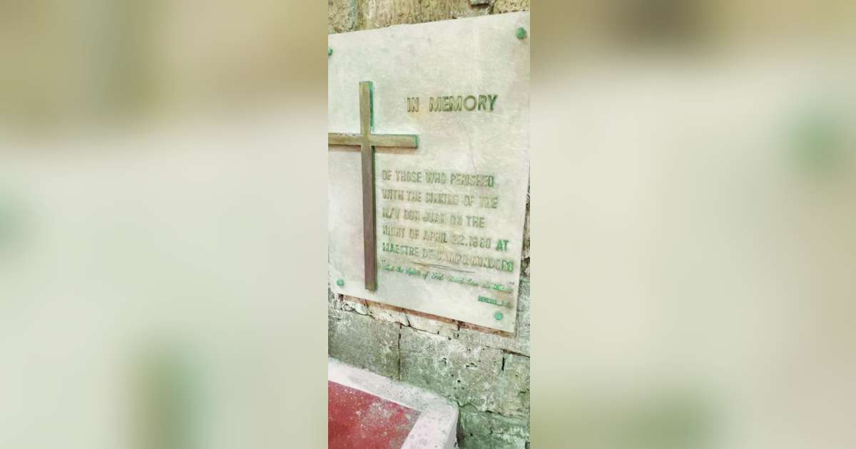 The Don Juan Tragedy Memorial is found on the front right side of the San Sebastian Cathedral in Bacolod City.