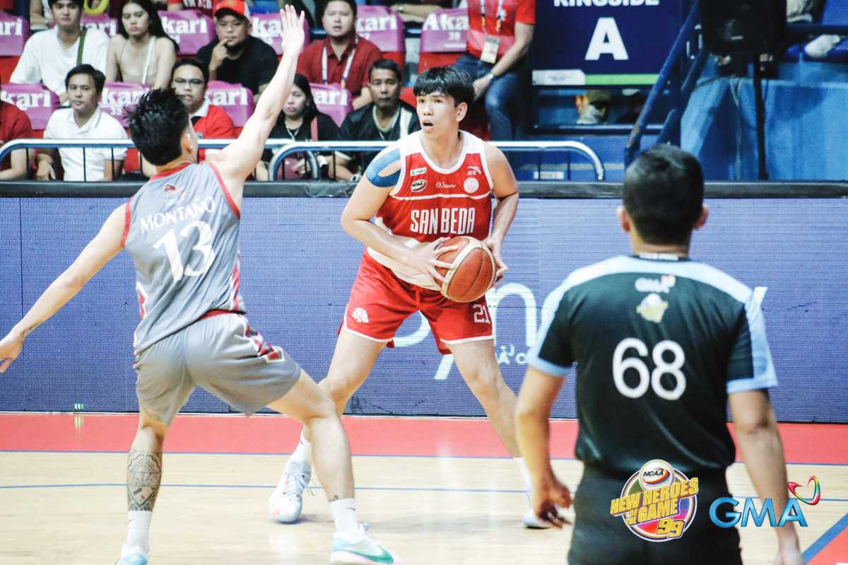 Yukien Andrada continued his strong performance for the San Beda University Red Lions. (NCAA / GMA Sports photo)Yukien Andrada continued his strong performance for the San Beda University Red Lions. (NCAA / GMA Sports photo)