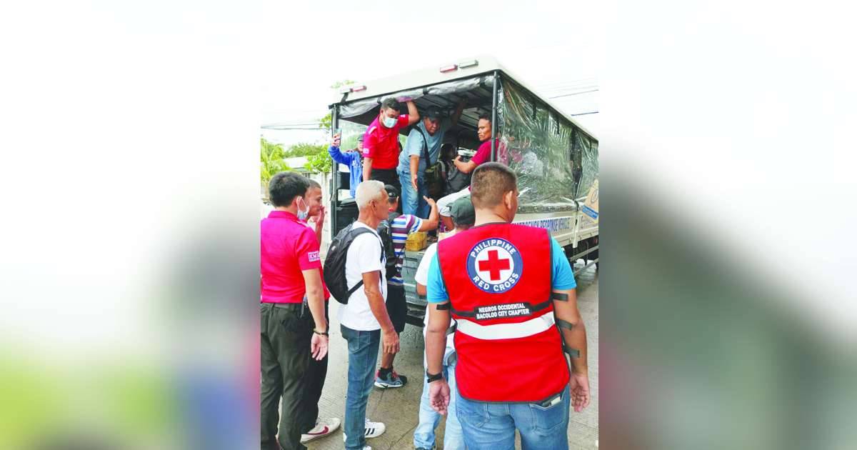 Stranded passengers were rescued by the Bacolod Disaster Risk Reduction and Management Office after sea travel suspensions were issued by the Coast Guard District in Western Visayas due to Tropical Depression “Kabayan” yesterday, December 18, 2023. The travel suspensions, lifted at 5:00 p.m. yesterday, have caused chaos for passengers who were supposed to travel early for the holidays. (Bacolod PIO photo)