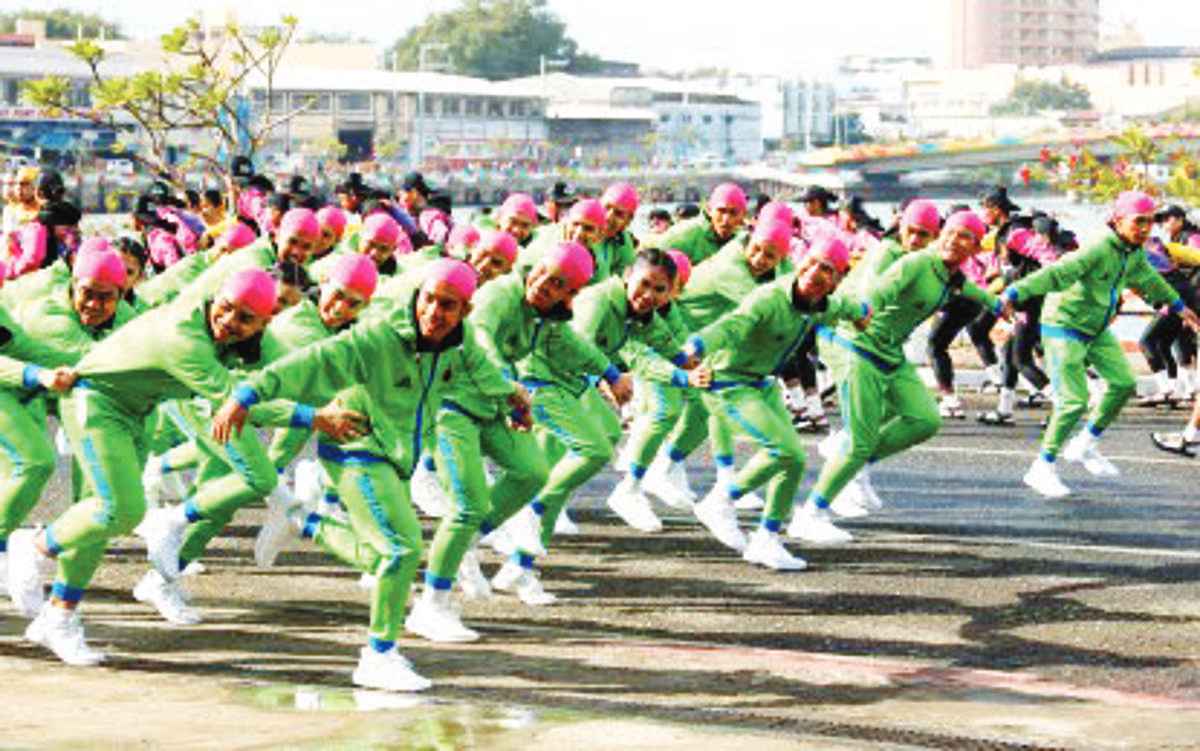 A tribe joining the 2024 Dinagyang ILOmination Tribes competition performs during the grand opening salvo on January 12, 2024. The local police will implement a 10-day gun ban starting January 19 to boost security measures for the festival. (Iloilo Dinagyang Festival / Facebook photo)