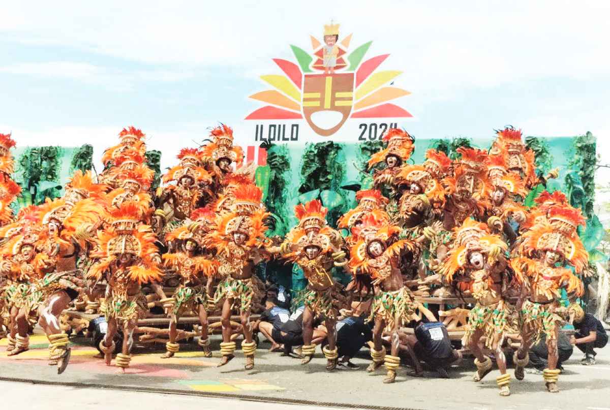 Tribes perform during the Dinagyang Festival in Iloilo City yesterday, January 28, 2024. President Ferdinand Marcos, Jr. says the festival showcases the vibrancy of Iloilo. He reminded devotees to preserve, protect and promote the Filipino identity in these changing times. (PNA photo)