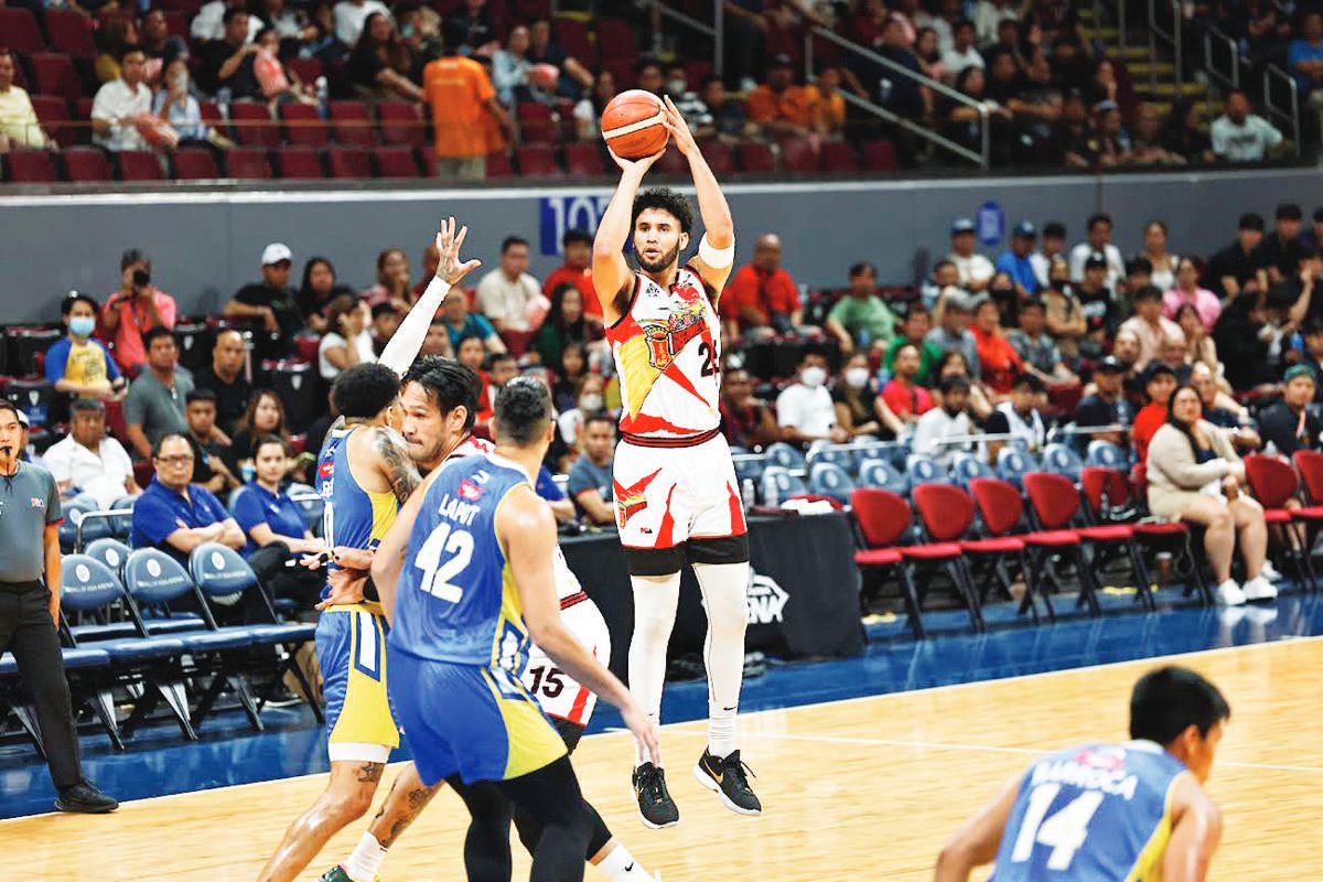 San Miguel Beermen’s Bennie Boatwright, Jr. attempts for a three-pointer. (PBA photo)