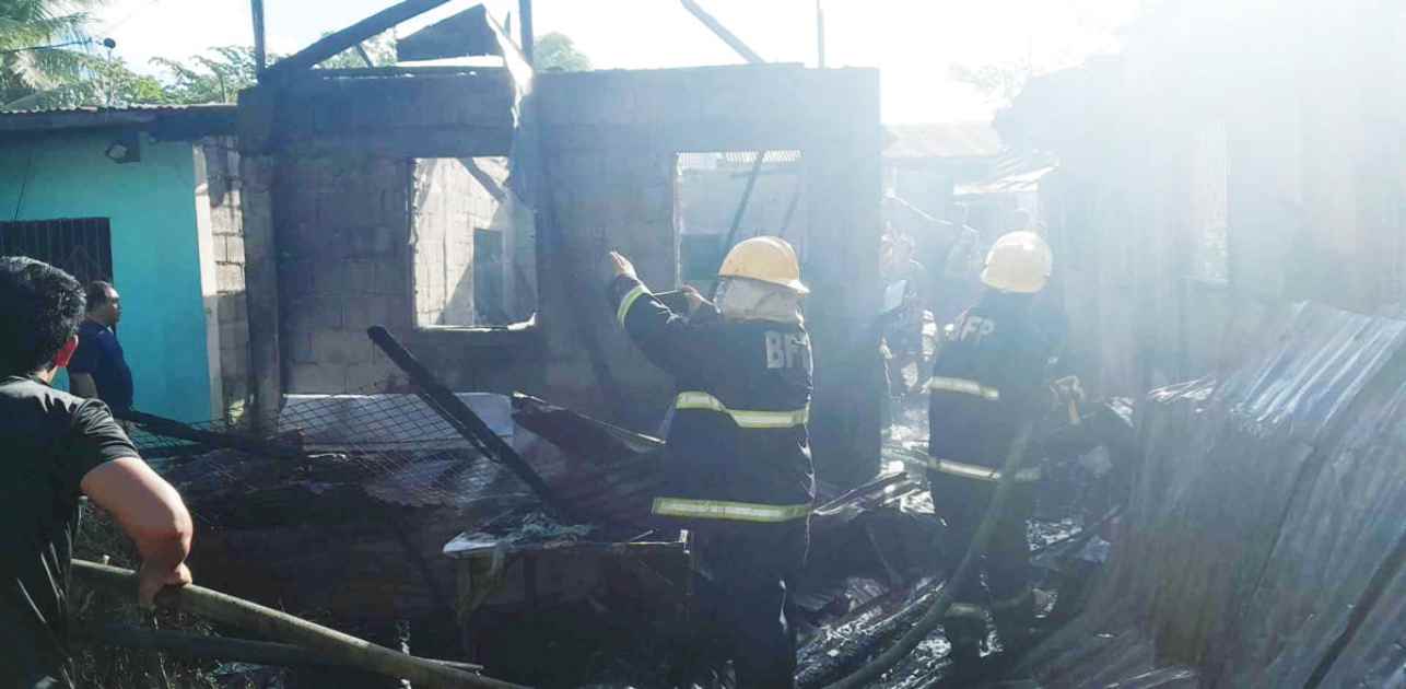 Three houses were destroyed while three others were partially damaged in a fire at Purok Providence in Bacolod City’s Barangay Sum-ag on Sunday morning, February 11, 2024. (dyHB RMN Bacolod photo)