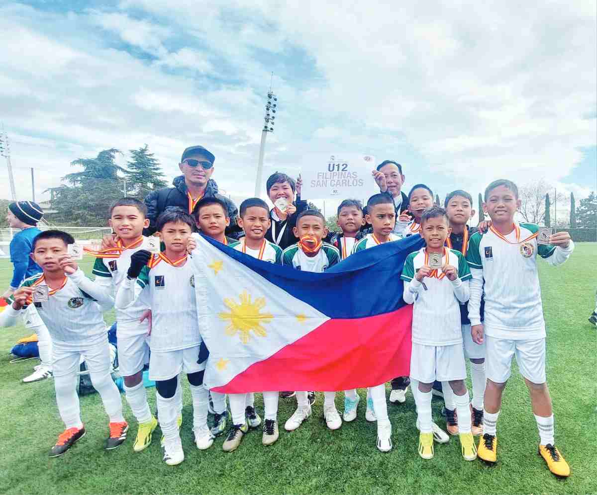 The Filipinas San Carlos football team clinched the crown in the 2024 Real Madrid Foundation Clinics World Challenge, after a 3-1 beating of the United States of America-Blue team. (Rene Gustilo photo)