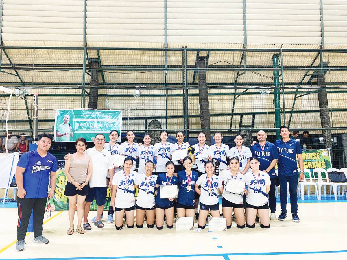 The Bacolod Tay Tung High School Thunderbolts captured the championship against the Central Philippine University Golden Lions in the one-game finale at the Abanse Negrense 1st Governor's Women's Open Volleyball Invitational Cup. (Jose Montalbo photo) 