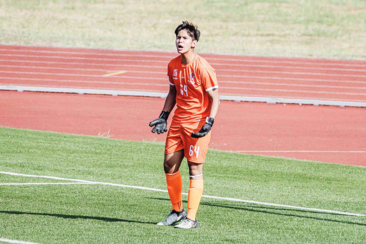 University of the Philippines Fighting Maroons goalkeeper Alfonso Gonzalez in action against Adamson University in the UAAP Season 86 men's football tournament on Sunday, March 17, 2024. (UAAP Media photo)