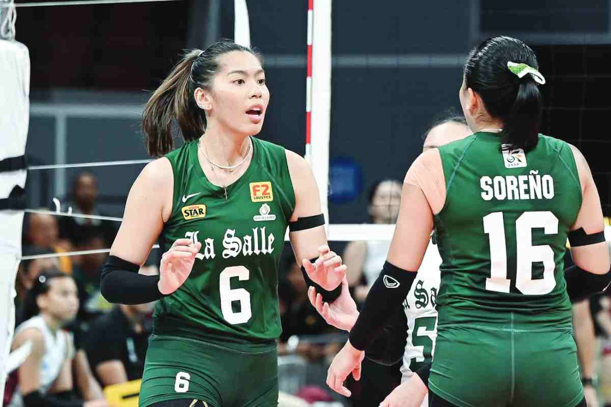 Alleiah Malaluan delivered timely hits in De La Salle University Lady Spikers’ tight win over the University of the Philippines Fighting Maroons. (UAAP photo)