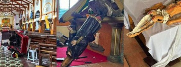 NegOcc church temporarily closed after desecration of religious images