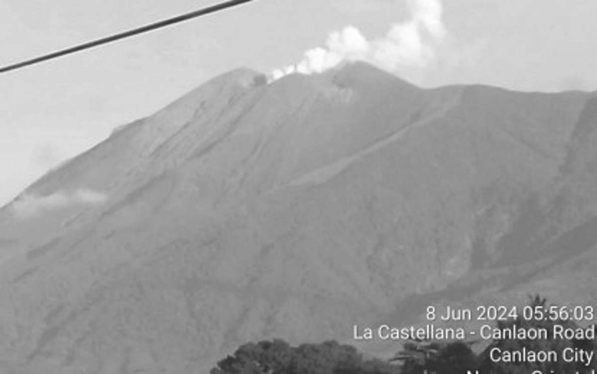 A view of Mount Kanlaon in this June 8, 2024 photo. The Office of Civil Defense deployed a water filtration truck along with a seven-member rapid deployment team to Negros Occidental province to help communities affected by the volcano's eruption. (Contributed photo)