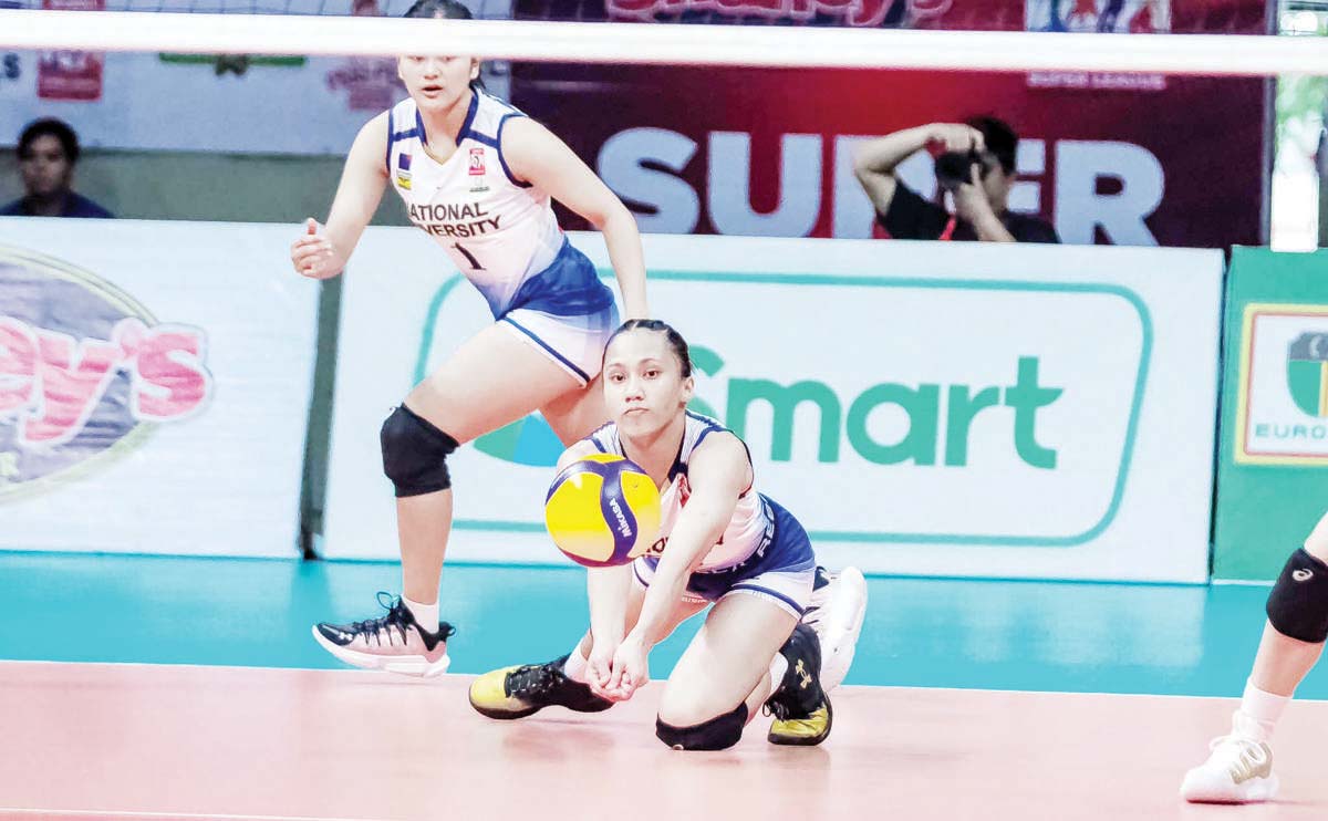 Negrense Myrtle Totica Escanlar stepped up offensively with nine points, on eight attacks and a block, as the National University Lady Bulldogs reached the semifinals round of the 2024 Shakey’s Super League National Invitationals. (SSL photo) 