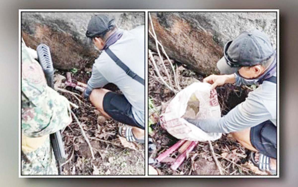 An improvised shotgun and components of an improvised explosive device were recovered on Sunday, July 7, 2024 in Barangay Milagrosa, Sta. Catalina in south Negros Oriental. The police and military continue their anti-insurgency operations to ensure the New People's Army can no longer recruit new members or recover their mass base. (NOPPO photo)