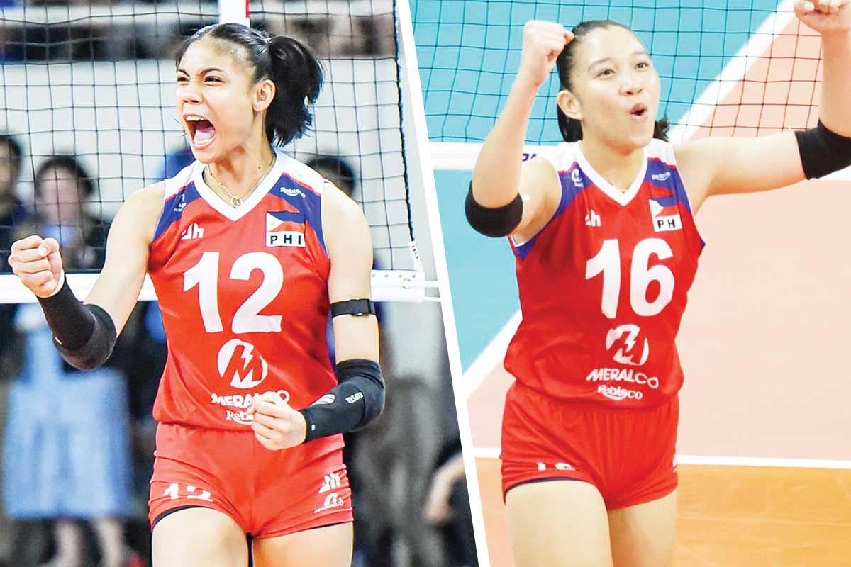 ANGEL CANINO (left), ARAH PANIQUE (right). Volleyball Pilipinas photo