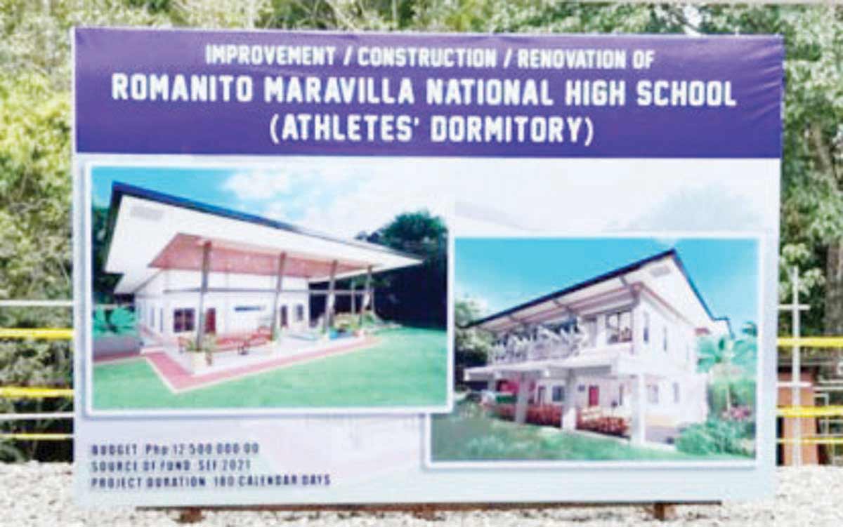 The soon-to-rise athletes' dormitory inside the Romanito P. Maravilla Sr. National High School campus in Bacolod City. (Bacolod PIO photo)