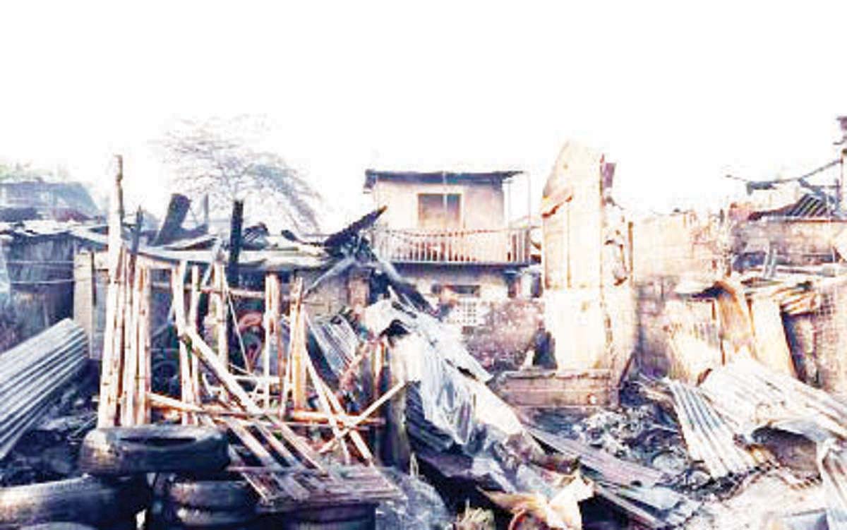 The aftermath of the fire, which hit 15 houses in Barangay 16, Bacolod City on August 1, 2024. As of Sunday, August 4, the Bureau of Fire Protection has identified 195 fire-prone areas or red zones in most of the 61 barangays in the city. (Bacolod PIO photo)