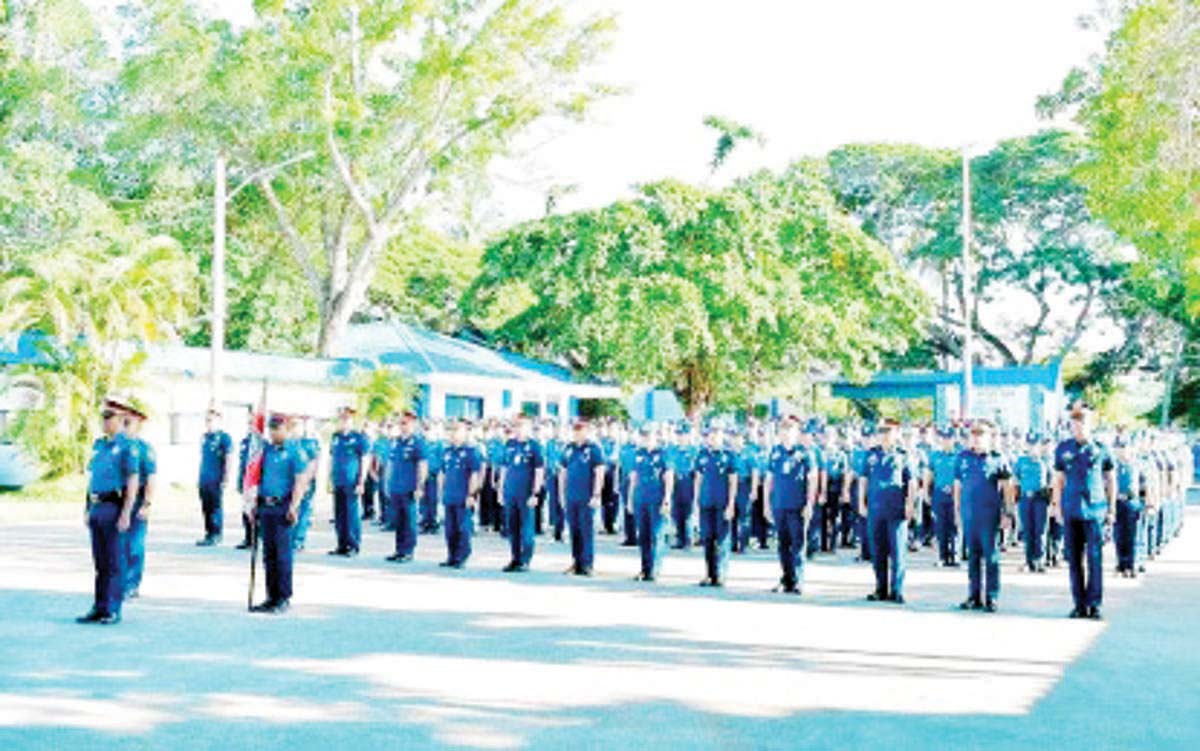 Some 140 police personnel who arrived in Negros Oriental on July 29, 2024, attended the morning flag-raising at Camp Fernandez in Agan-an, Sibulan town. Their deployment forms part of the transition phase of the Negros Oriental Police Provincial Office from Central Visayas to the Negros Island Region. (NOPPO photo)