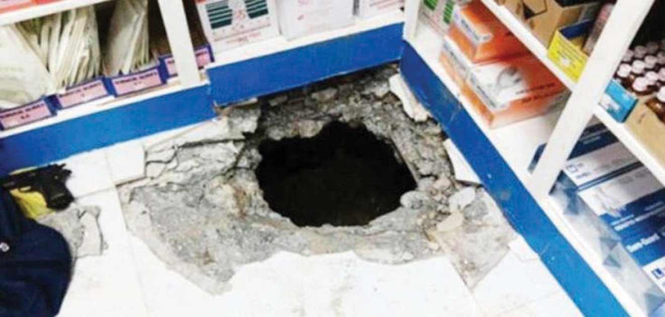 Suspects dug a tunnel to enter a shopping mall in Negros Occidental’s San Carlos City on Monday night, August 19, 2024. An estimated P1.3 million worth of jewelry, gadgets and cash were carted away by the suspects. (NOCPPO photo)