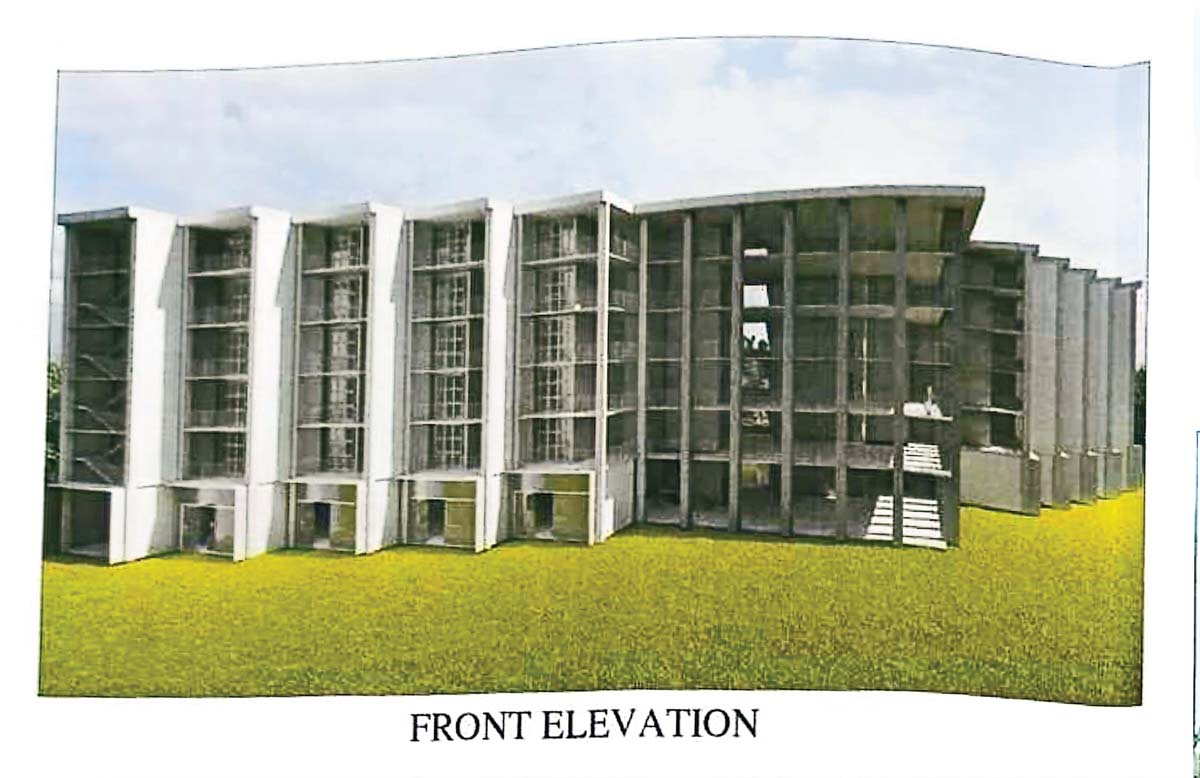 A perspective of the proposed five-story dormitory-type evacuation centers that will be constructed at the Panaad Park and Stadium in Bacolod City. (Provincial Administrator’s Office photo)