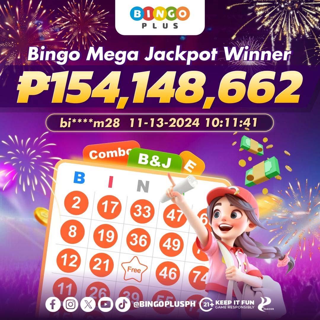 Bingo Mega Jackpot Winner of ₱154 Million Pesos banner posted on BingoPlus social media accounts