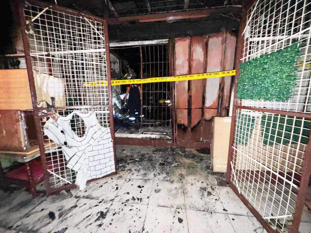 According to the initial investigation by the Bureau of Fire Protection, the possible cause of the fire was jammed wiring. (BFP Bacolod photo)