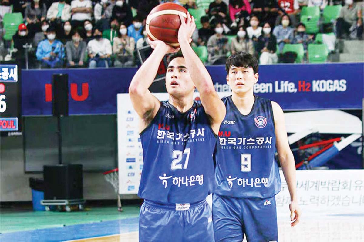 Negrense Samjosef Belangel finished with just two points, to go with three rebounds and three assists, as the Daegu Korea Gas Corporation Pegasus moved up to 11-7 in the Korean Basketball League. (KBL photo) 