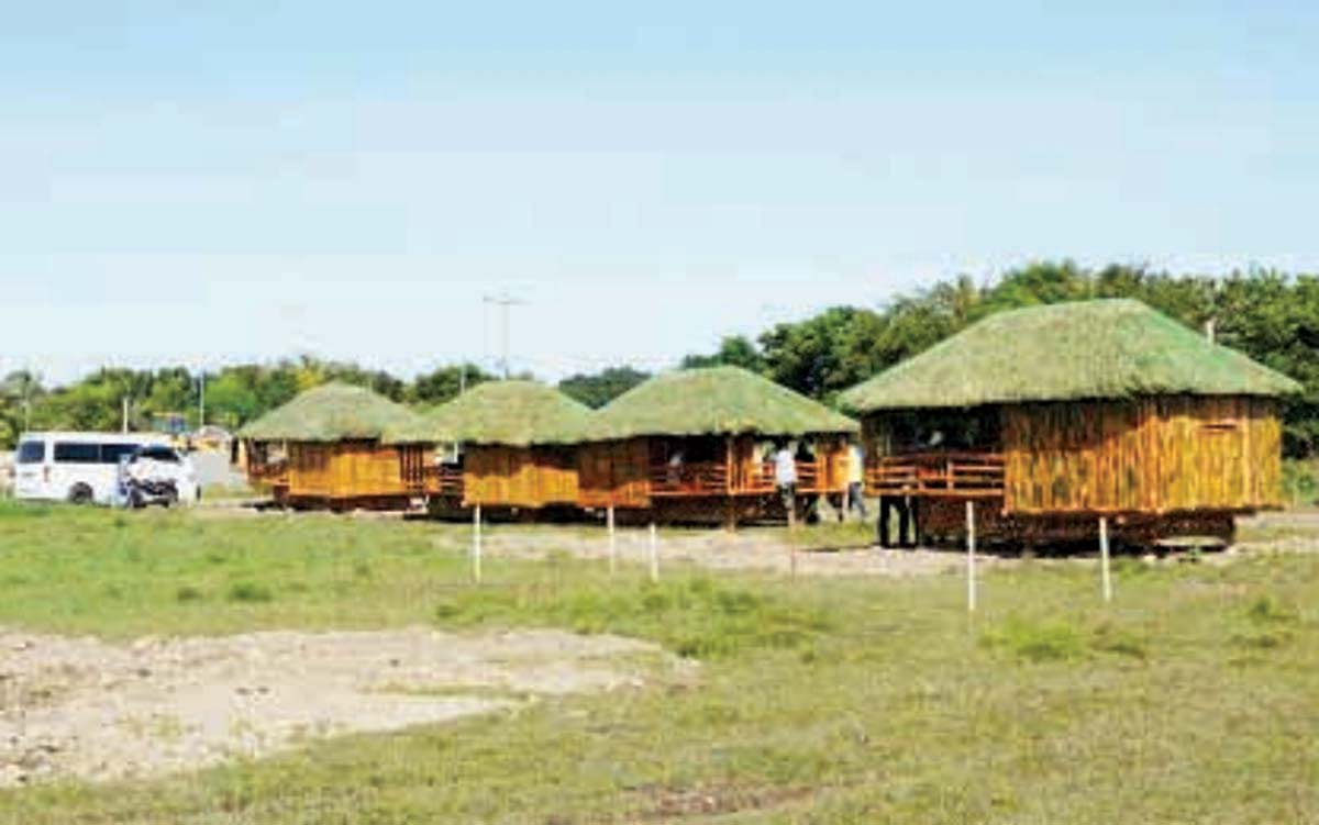 The nipa huts set up as a temporary relocation initiative for families displaced by the eruption of Mt. Kanlaon in Bago City, Negros Occidental, in this photo dated January 21, 2025. The structures are “specifically designed to provide privacy for the families and natural ventilation while fostering a communal living environment.” (Bago City Information Office photo)