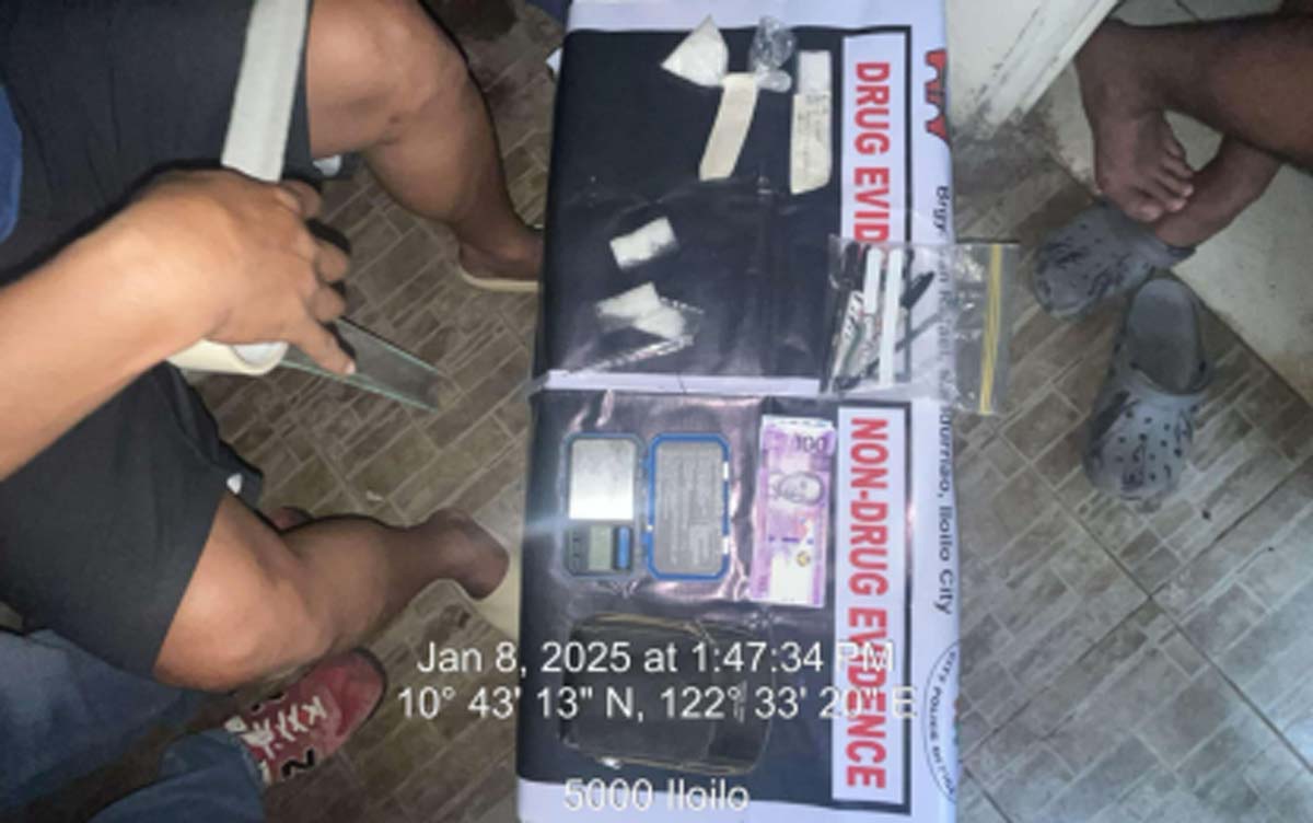 The Iloilo City Police Office (ICPO) confiscates about 200 grams of suspected shabu in an operation in Barangay Bakhaw in the city's Mandurriao District on Thursday, January 9, 2025. ICPO Director, Colonel Kim Legada, said they are beefing up anti-drug efforts ahead of the 2025 Dinagyang Festival. (ICPO photo)