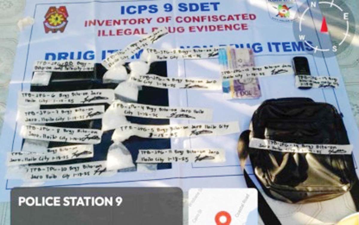 The anti-drug operations of the Iloilo City Police Office (ICPO) seized some P9.32 million of illegal drugs from January 13 to 20, 2025. The intensified campaign also arrested 21 drug personalities, according to the ICPO. (ICPO photo) 